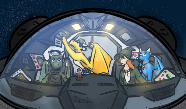 Complex scene with a group of characters. $200